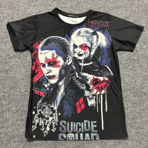 Suicide Squad Graphic T-Shirt Mens Size M Black Joker Harley Quinn Short Sleeve